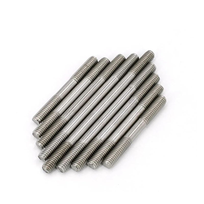 M3 55 مم 304 قضيب ملولب مزدوج الطرف من الفولاذ المقاوم للصدأ برغي مسمار بدون رأس - Image 5
