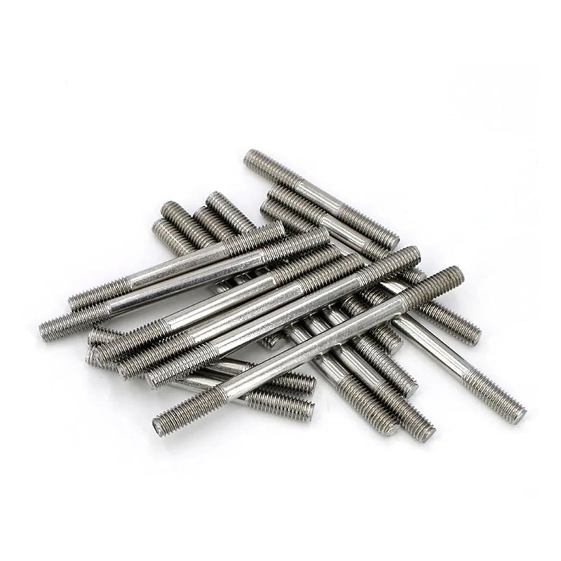 M3 55 مم 304 قضيب ملولب مزدوج الطرف من الفولاذ المقاوم للصدأ برغي مسمار بدون رأس - Image 4