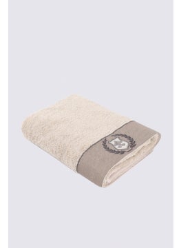 Ecocotton Duru Bath Towel Organic Cotton Embroidered Beige 80X150 cm  - Image 1