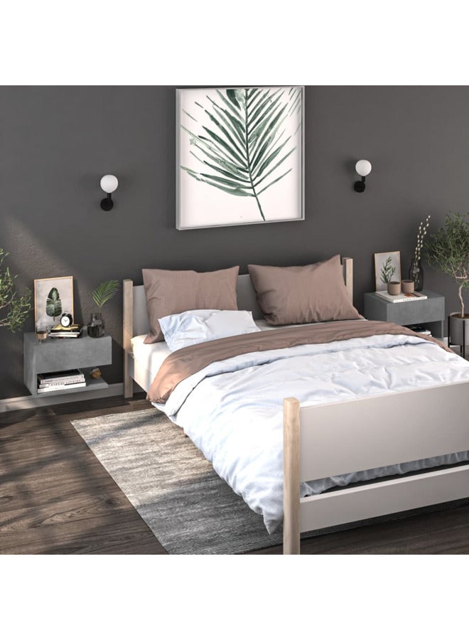 فيداكسل خزانات جانب السرير جدارية 2 ق رمادي أسمنتي 810962 - Image 2