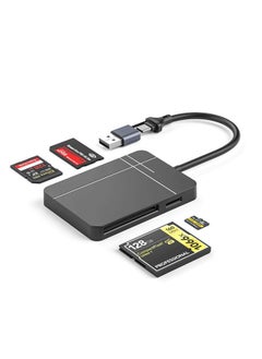Verilux® USB Card Reader USB C/ USB3.0 Card Reader Support UHS-II Compatible SD 4.0/TF 4.0/CF/MS, 5Gbps Reading Speed, Travel 4 in 1 USB Card Reader for Windows/Mac/Linux/Android