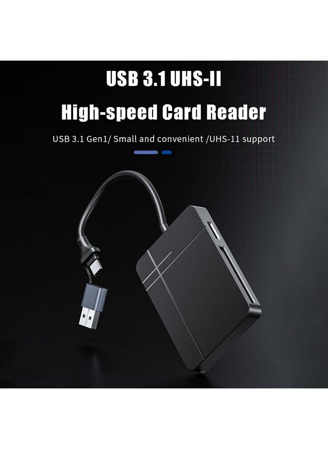 Verilux - Verilux® USB Card Reader USB C/ USB3.0 Card Reader Support UHS-II Compatible SD 4.0/TF 4.0/CF/MS, 5Gbps Reading Speed, Travel 4 in 1 USB Card Reader for Windows/Mac/Linux/Android - Image 1