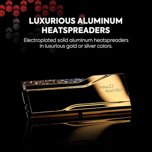 G.SKILL Trident Z5 Royal Neo Series DDR5 RAM (AMD Expo) 96GB (2x48GB) 6000MT/s CL28-36-36-96 1.35V Desktop Computer Memory U-DIMM - Gold (F5-6000J2836F48GX2-TR5NG) - Image 3