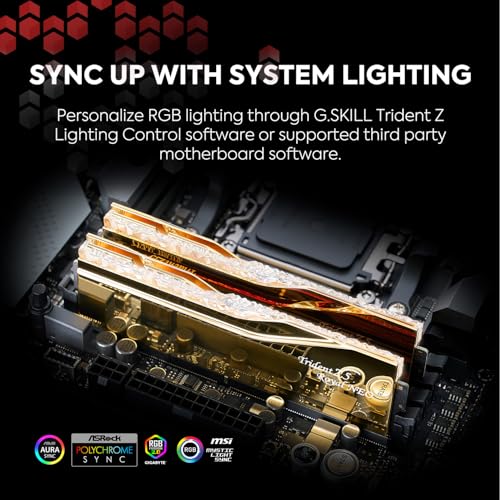 G.SKILL Trident Z5 Royal Neo Series DDR5 RAM (AMD Expo) 96GB (2x48GB) 6000MT/s CL28-36-36-96 1.35V Desktop Computer Memory U-DIMM - Gold (F5-6000J2836F48GX2-TR5NG) - Image 4