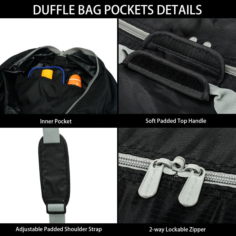 iFARADAY 105L Extra Large Duffel Bag 32.5 inch Lightweight Luggage for Travel-Black - Image 3