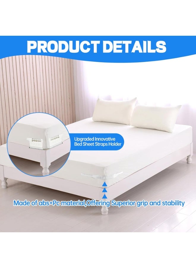 PTTIMFFM 4 PCS Adjustable Bed Sheet Holders for Corners, Heavy-Duty Sheet Straps with 360° Lock Grip, Easy Tool-Free Installation for All Mattress Sizes - Image 2