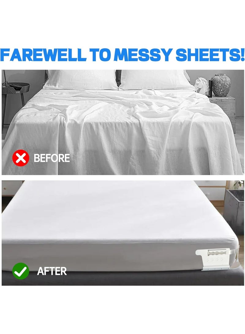 PTTIMFFM 4 PCS Adjustable Bed Sheet Holders for Corners, Heavy-Duty Sheet Straps with 360° Lock Grip, Easy Tool-Free Installation for All Mattress Sizes - Image 3