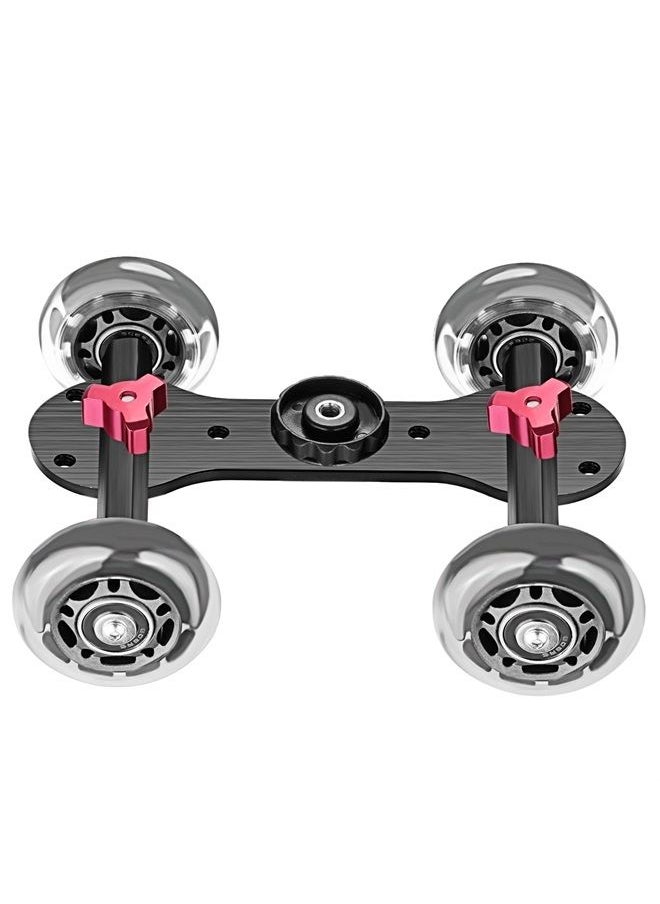 Neewer - Scaled Camera Table Dolly Slider with 22 pounds/10 kilograms Load Capacity Skater Design Aluminum Rods Rotatable Rubber Wheels 1/4-inch 3/8-inch Screw Threads for DSLRs Video Camcorders (Black) - Image 1