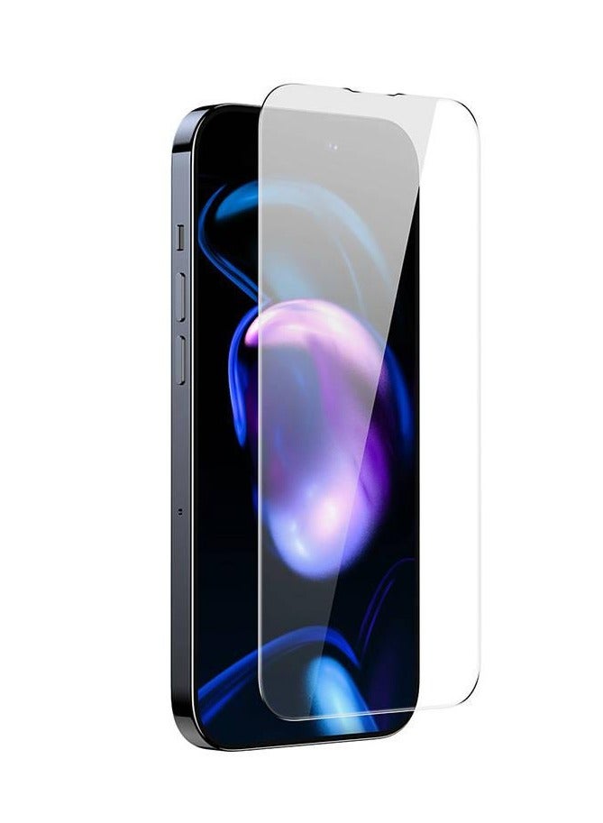 Baseus 0.3mm All-Tempered-Glass Screen Protector For iP 14 Pro (Pack Of 2 With EasyStick Film Application Tool And 2 Cleaning Kits), Clear - Image 2