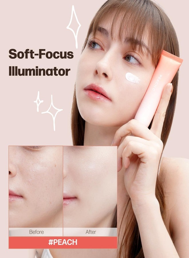 PEACH C Peach Glow Make Up Base - Hydrating, Moisturizing, Illuminating Pearl Make Up Base - Lightweight, Smudge-Proof & Pearly Shimmer Korean Makeup Primer Illuminating Face Cream (1.18 fl oz) - Image 3