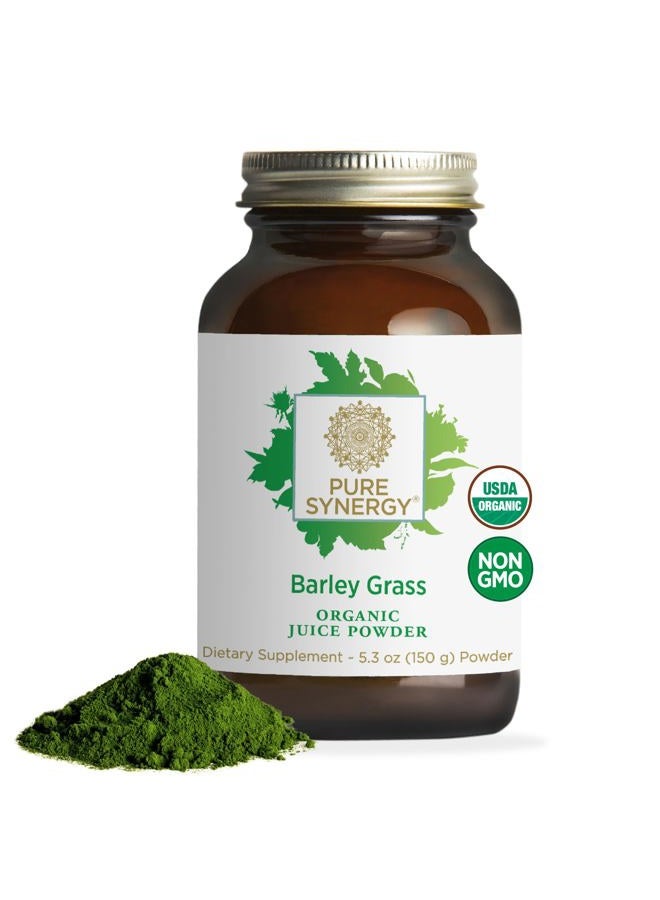 Pure Synergy Organic Barley Grass Juice Powder | Chlorophyll-Rich Greens Powder | Organic Cold-Pressed Barley Grass Juice | for Energy, Detox, and Digestion Support (5.3 oz.) - Image 1