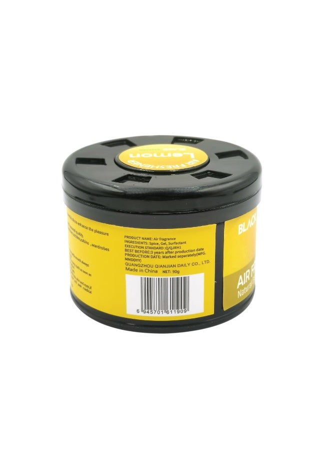معطر جو بلاك أودور برائحة الليمون، عبوة من قطعتين بوزن 90 جرام لكل قطعة، معطر جو للسيارة مصنوع من الزيوت العطرية الطبيعية، يدوم طويلاً، مزيل للروائح الكريهة للوحة القيادة وحامل الأكواب، معطر جل غير قابل للانسكاب للسيارة والمنزل والمكتب وخزانة الملابس. - Image 2