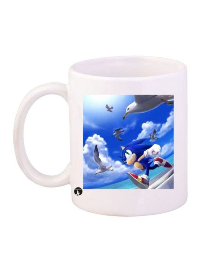 RKN Sonic Printed Coffee Mug White/Blue - Image 1