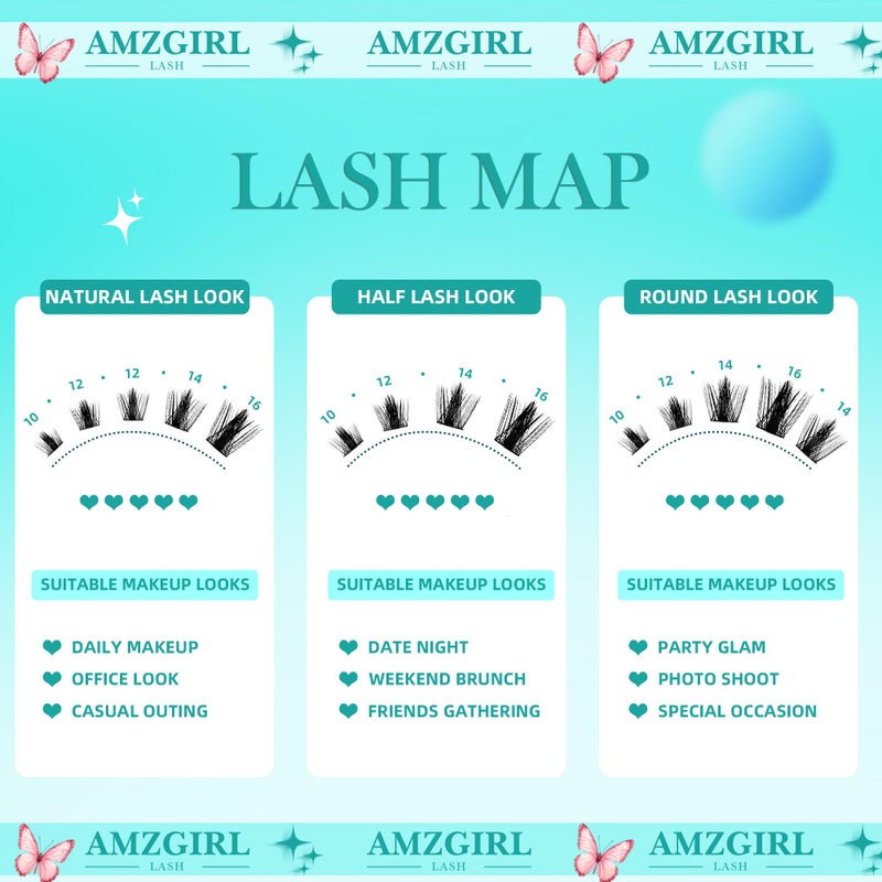 AMZGIRL LASH Manga Lash Clusters Fairy Eyelash Extension DIY 140pcs C Curl Anime Lashes Extensions Wispy Eyelashes Cluster with Thin Band Volume Individual Lashes False Eyelashes At Home (Doll, C-10-18mm) - Image 5