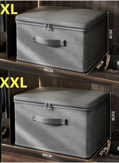 nihao 4 Pieces Extra Large Capacity Bedroom Clothes Storage and Organization Boxes, Household Flip Storage Box, Large Capacity Wardrobe Clothing Layering Storage Boxes Privacy Storage Artifact (2✘49*37*31CM+2✘45*35*26CM)  - Image 3