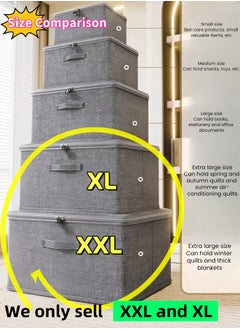 nihao 4 Pieces Extra Large Capacity Bedroom Clothes Storage and Organization Boxes, Household Flip Storage Box, Large Capacity Wardrobe Clothing Layering Storage Boxes Privacy Storage Artifact (2✘49*37*31CM+2✘45*35*26CM)  - Image 4