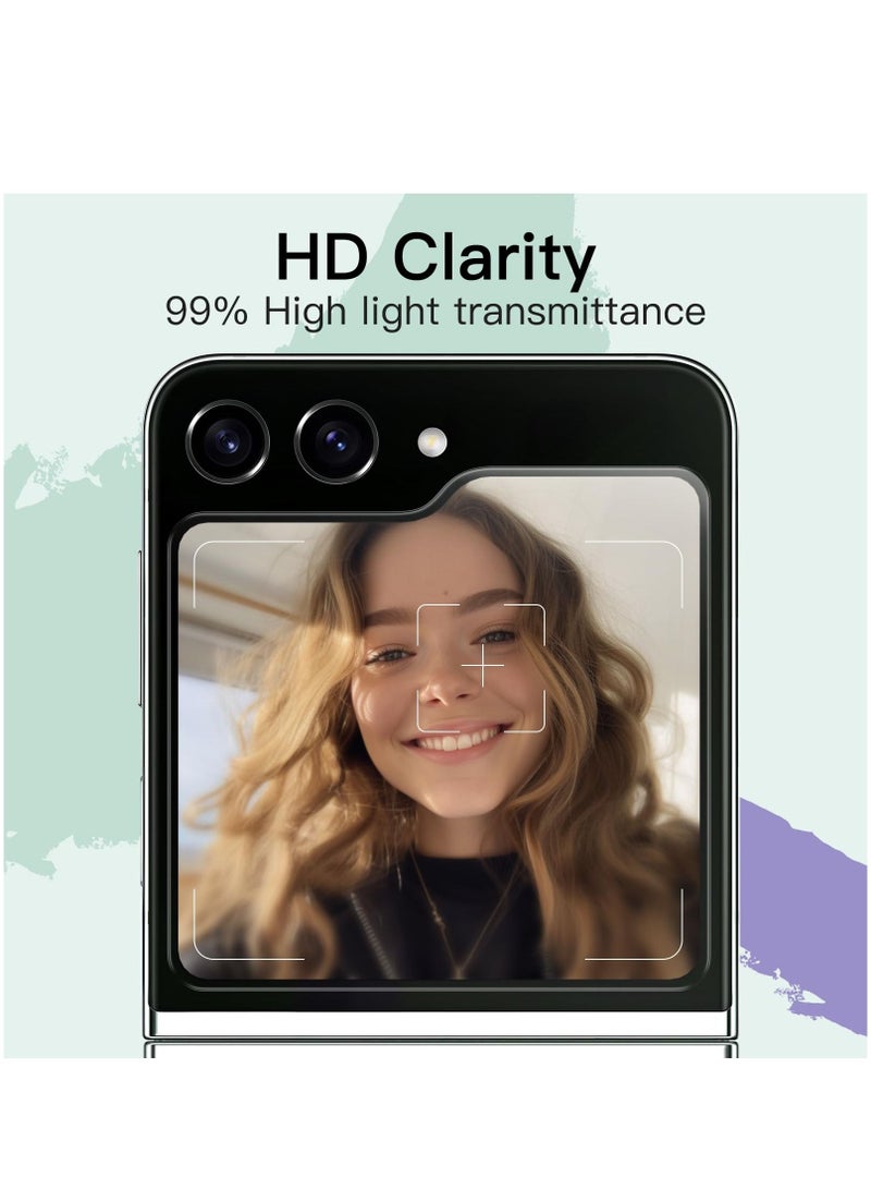 Front Screen Protector for Samsung Galaxy Z Flip 5 9H Tempered Glass Film Anti-Scratch HD Clear (3-Pack) - Image 4