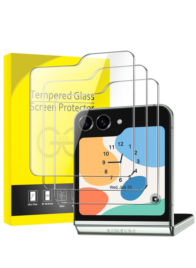 Front Screen Protector for Samsung Galaxy Z Flip 5 9H Tempered Glass Film Anti-Scratch HD Clear (3-Pack) - Image 1