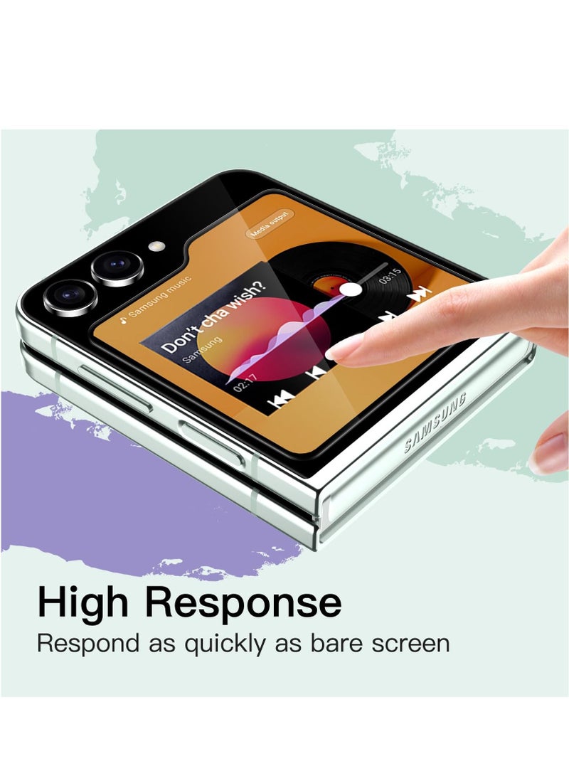 Front Screen Protector for Samsung Galaxy Z Flip 5 9H Tempered Glass Film Anti-Scratch HD Clear (3-Pack) - Image 5