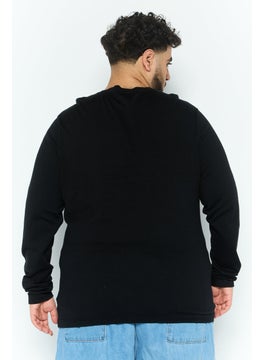 IKKS Men V-Neck Knitted Long Sleeve Sweatshirts, Black  - Image 4