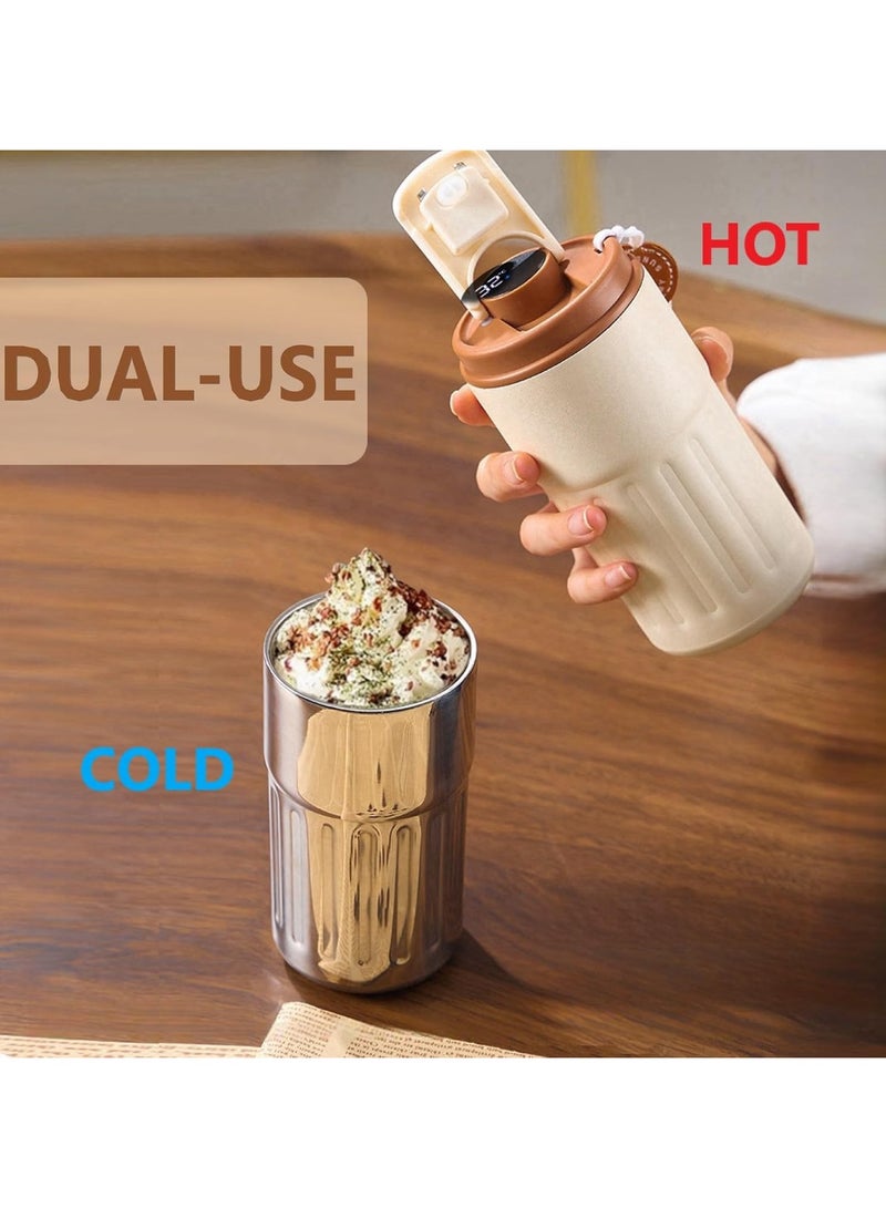 CMGTYYD 420ML Coffee Cup Travel Mugs,Water Bottle Flask with Temperature Display,316 Stainless Steel Leakproof Coffee Mug with Lids,Smart Mug Travel Mugs for Hot Drinks,Home School Office Travel - Image 3