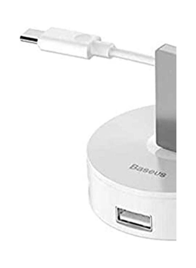 بيسوس Round Box Hub Adapter (Type-C To Usb3.0 * 1+Usb2.0 * 3) White - Image 2