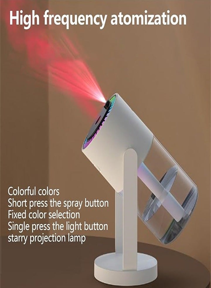 مرطب هواء Cool Mist - مرطب مريح بضوء ليلي - مرطب هواء هادئ، موزع زيت وضوء ليلي، مرطب ضباب مريح للسيارة والمنزل وغرفة النوم والمنزل (أبيض) - Image 3