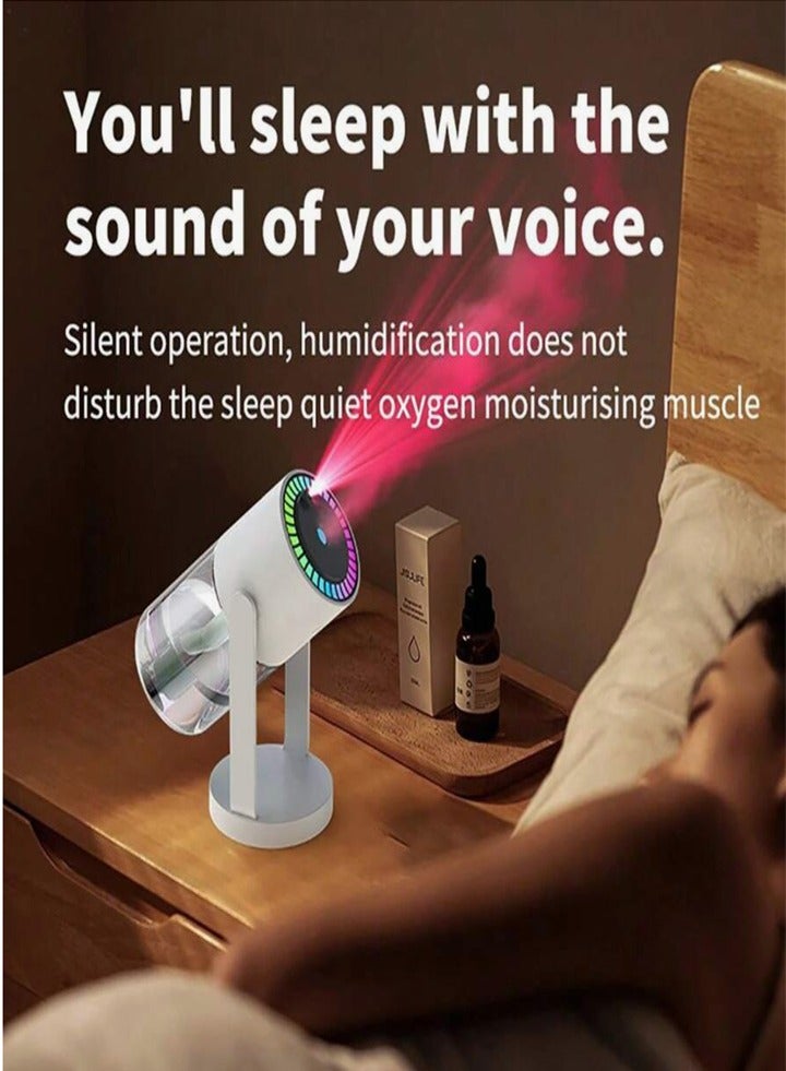 مرطب هواء Cool Mist - مرطب مريح بضوء ليلي - مرطب هواء هادئ، موزع زيت وضوء ليلي، مرطب ضباب مريح للسيارة والمنزل وغرفة النوم والمنزل (أبيض) - Image 4
