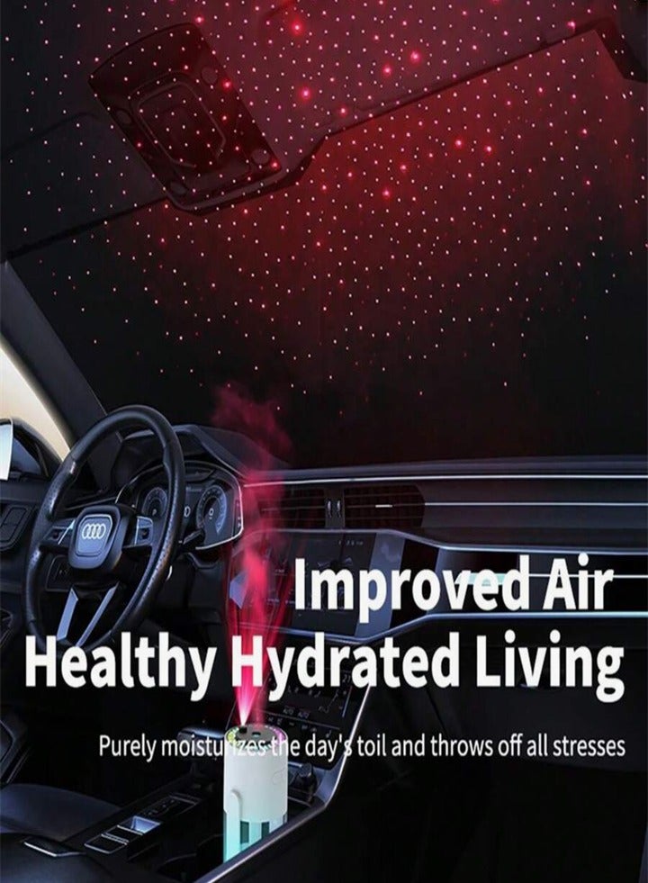 مرطب هواء Cool Mist - مرطب مريح بضوء ليلي - مرطب هواء هادئ، موزع زيت وضوء ليلي، مرطب ضباب مريح للسيارة والمنزل وغرفة النوم والمنزل (أبيض) - Image 5