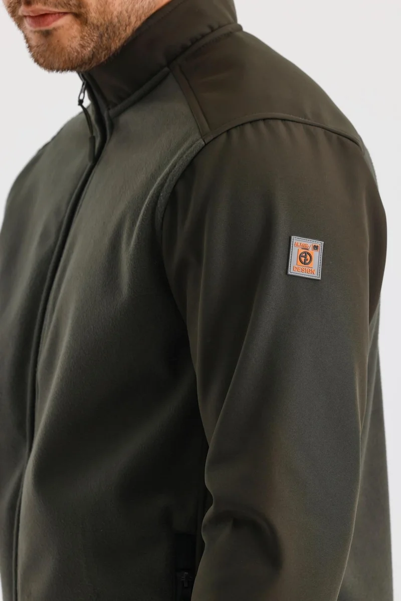Alexander Gardi Alexandergardı Stand Collar Zippered Unlined Polar Fleece Water Repellent Softshell Fabric Jacket (E24-MNT-02)