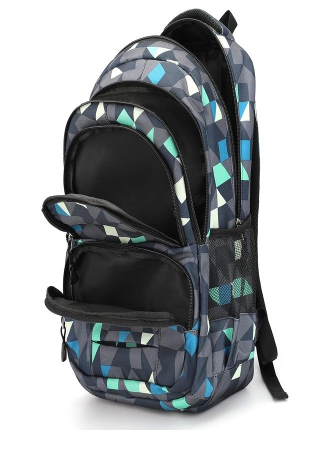 Hyper Adam School Backpack Zizzag Blue Print For College, Travel, Office, Multipurpose Picnic Bag for Boys & Girls HA-113 - Image 2