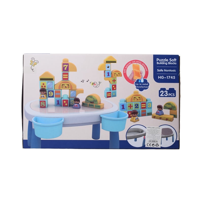 Table Puzzle Soft Building Blocks 23 Pieces - HG-1745 - Image 1
