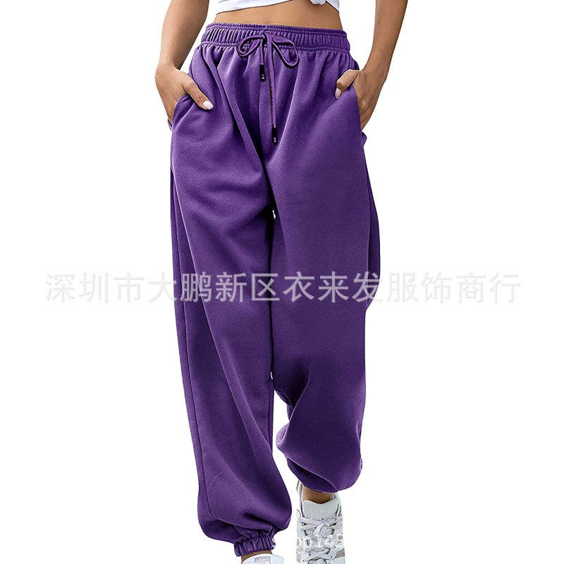 2021 Fashion Sweatpants Harlan Pockets Casual 16 Colors Purple