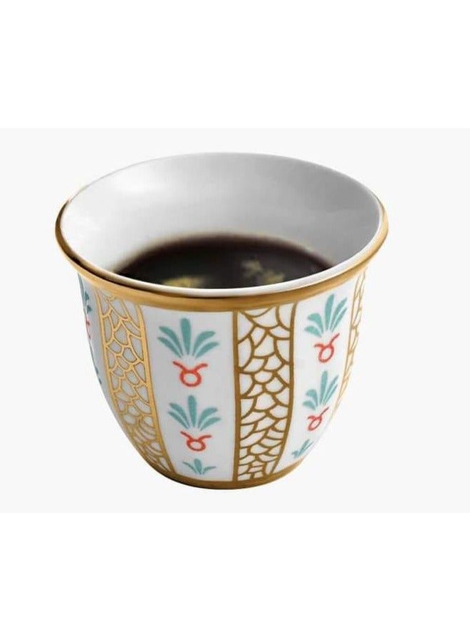 Badraig 12-Piece Cawa Cups Set with Floral and Elegant Golden Strip Design 60Ml | 90 ML | 120 ML - Image 4