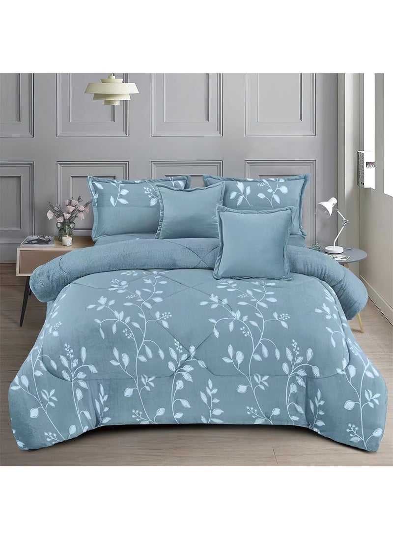 Ming Li - 4 Pieces Winter Comforter Set Single Size 170x220cm Embossed Patterned Bedding Sets Includes Comforter Fitted sheet Pillowcases & Cushion Cover - Image 1