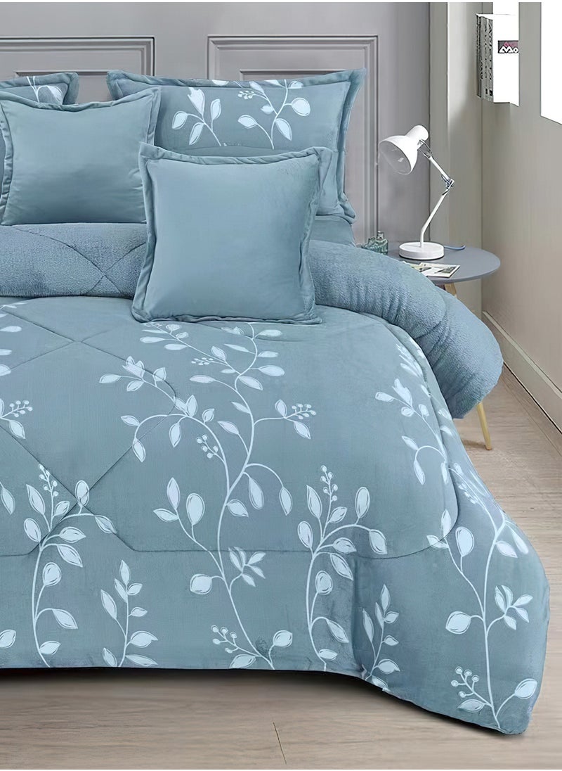 Ming Li - 4 Pieces Winter Comforter Set Single Size 170x220cm Embossed Patterned Bedding Sets Includes Comforter Fitted sheet Pillowcases & Cushion Cover - Image 1