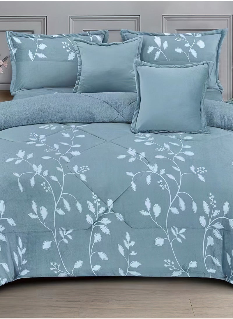 Ming Li - 4 Pieces Winter Comforter Set Single Size 170x220cm Embossed Patterned Bedding Sets Includes Comforter Fitted sheet Pillowcases & Cushion Cover - Image 1