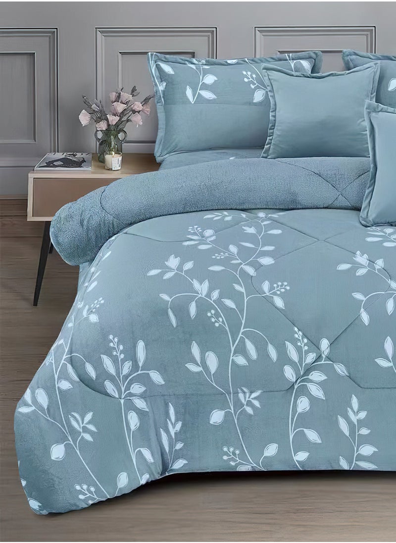 Ming Li - 4 Pieces Winter Comforter Set Single Size 170x220cm Embossed Patterned Bedding Sets Includes Comforter Fitted sheet Pillowcases & Cushion Cover - Image 1
