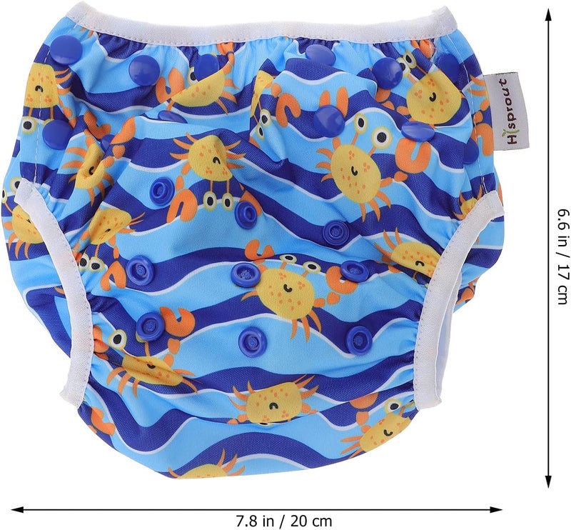 klarako Swimming Diapers Swimming Nappies Size 6-7 Reusable Swim Nappy Deep sea Blue Fish for Newborn Toddler Baby Boys Girls - Image 2