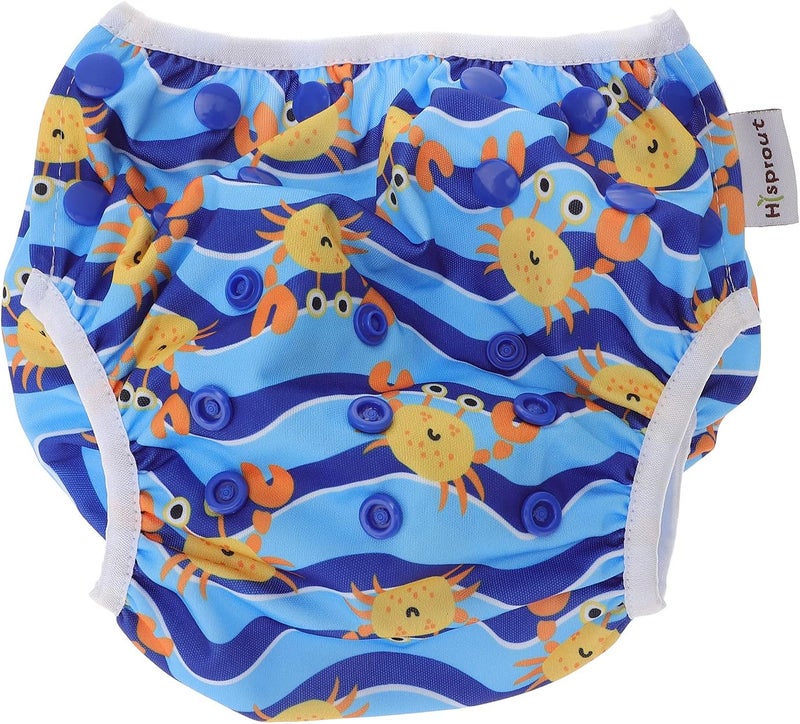 klarako Swimming Diapers Swimming Nappies Size 6-7 Reusable Swim Nappy Deep sea Blue Fish for Newborn Toddler Baby Boys Girls - Image 1