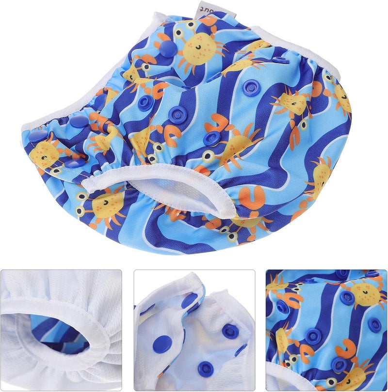 klarako Swimming Diapers Swimming Nappies Size 6-7 Reusable Swim Nappy Deep sea Blue Fish for Newborn Toddler Baby Boys Girls - Image 3