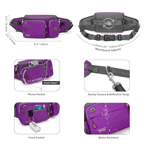 TUDEQU Hiking Fanny Pack for Men Women Large Hiking Waist Packs Mens Fanny Pack Crossbody Waist Bag for Men for Travel - Image 2