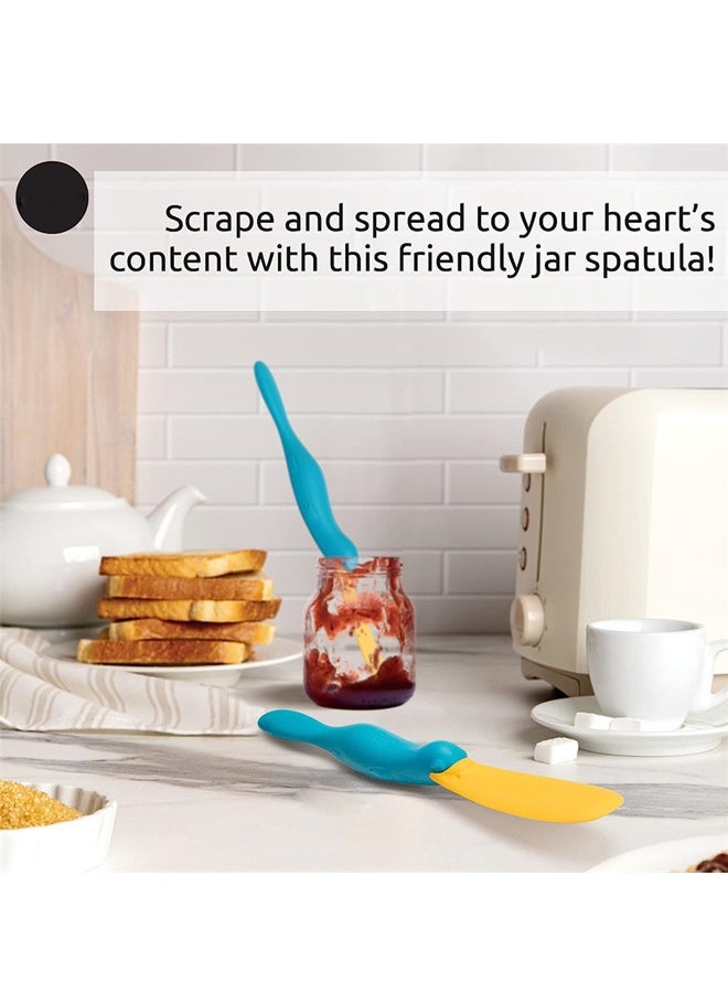 هومستر 1 جهاز كمبيوتر شخصي السيليكون جرة Spatula - مضحك أداة المطبخ، BPA خالية 100٪ الغذاء آمنة، مرنة مقاومة للحرارة كاشح المربى، العسل، زبدة الفول السوداني والتوابل، لا نفايات جرة كاشح لمحبي الأغذية، الخبز - Image 4