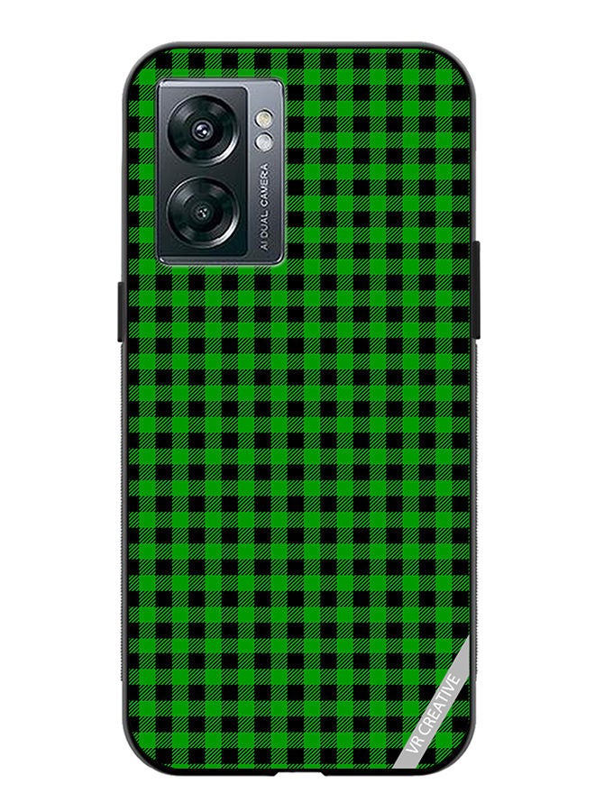 VR CREATIVE Protective Case Cover For OnePlus Nord N300 Green And Black Buffalo Plaid Texture Checkered Seamless Pattern Design Multicolour - Image 1