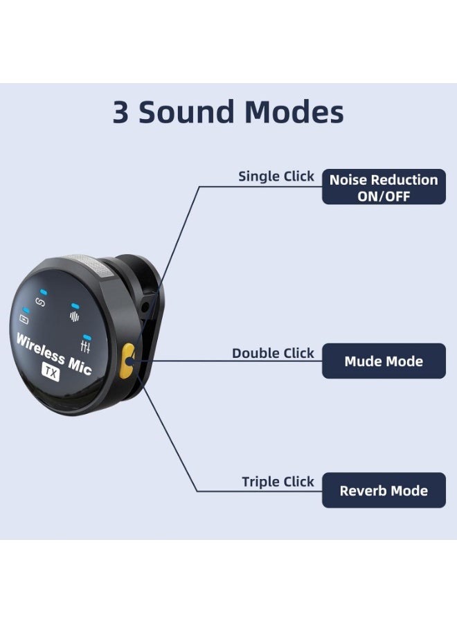 وأندرويد، بصمة15 16 17مايكروفون لاسلكي صغير للطية، مضاد للضوضاء، متوافق مع آيفون  USB-C، مع حافظة شحن - مثالي لتسجيل الفيديو والتصوير اليومي - Image 3
