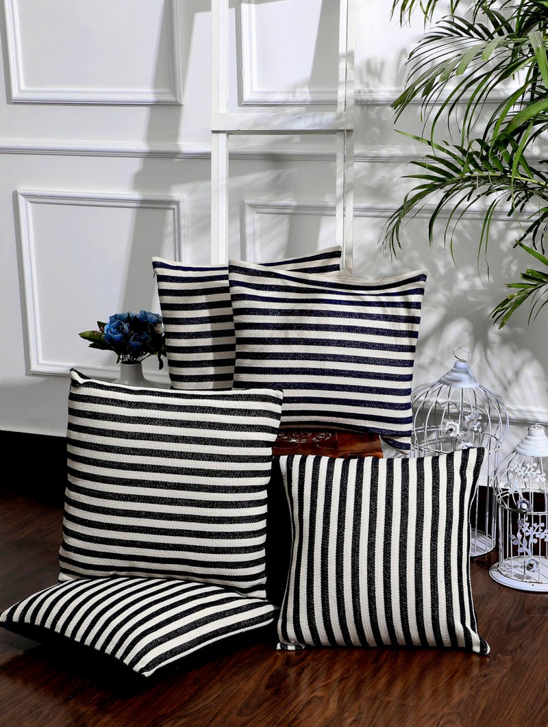 ANWYN 100% Cotton Cushion Covers II Pack of 5 II Living Room, Sofa & Balcony II Size 16"X16" - Image 1