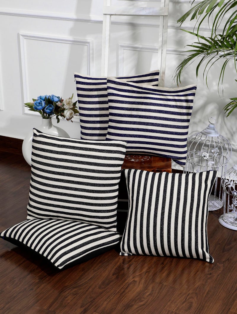 ANWYN 100% Cotton Cushion Covers II Pack of 5 II Living Room, Sofa & Balcony II Size 16"X16" - Image 3