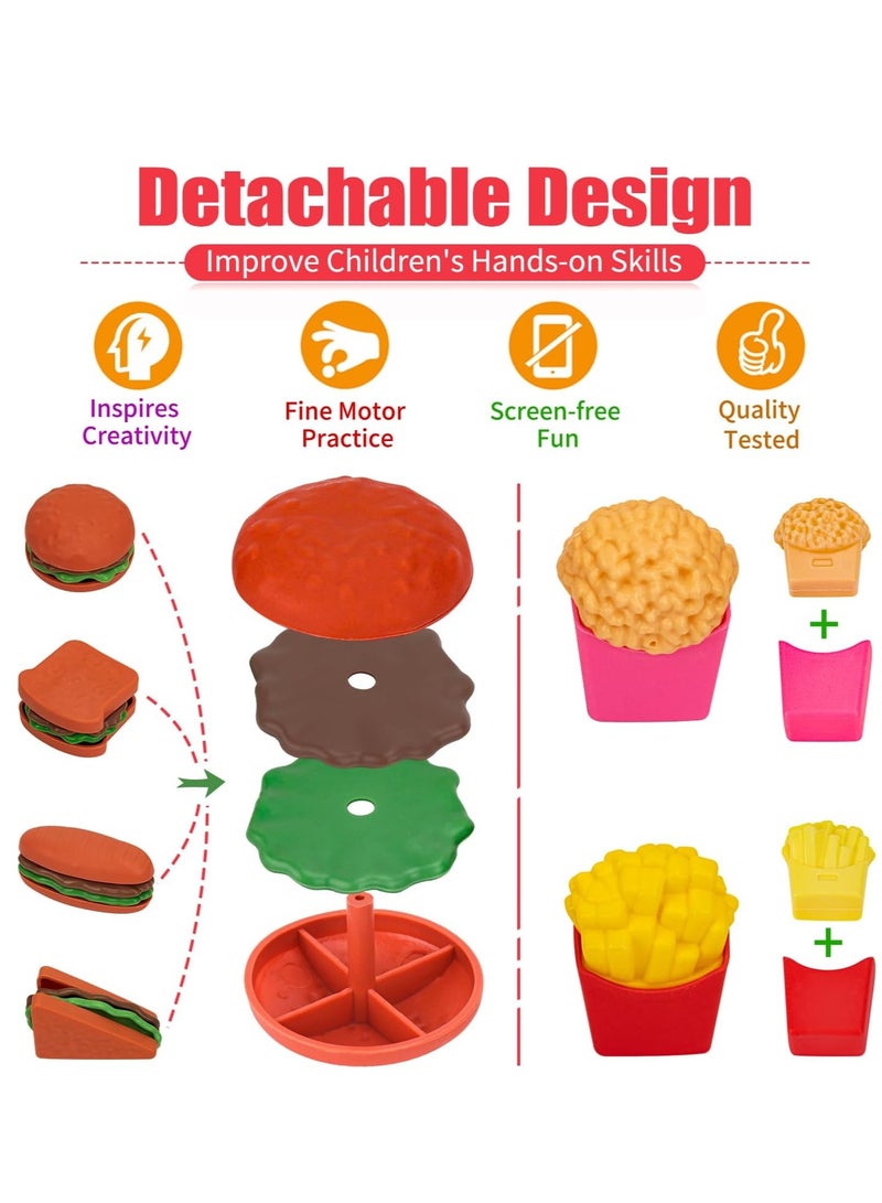 70 Pcs Kitchen Toys Kids Kitchen Pretend Play Toys Set Kids Play Cooking Set With Pots And Pans And Working Doors Cutting Play Food And Vegetables Play Kitchen Accessories Learning Gift Cooking Toy Set  - Image 5