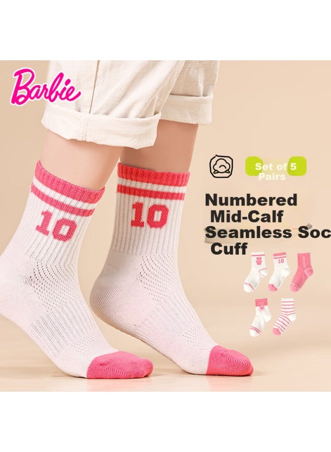 Barbie Children's Cotton Socks Girls Short Socks Spring And Autumn Thin Long Tube Socks Mesh Short Socks For Girls Students Baby Kids Socks - Image 1