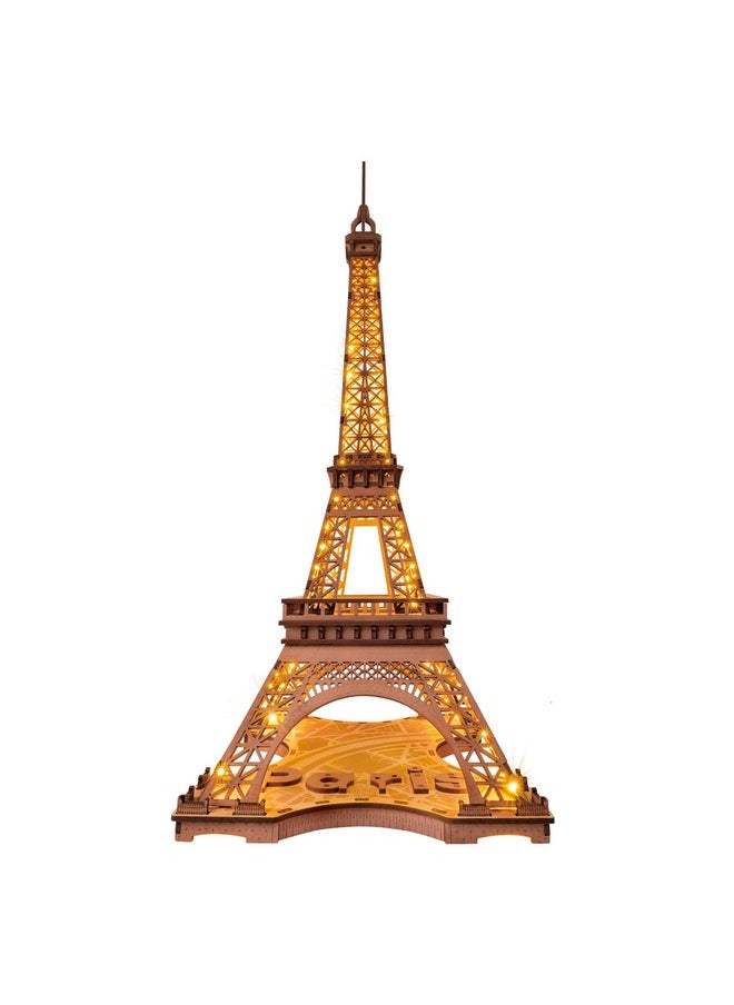 RoWood Eiffel Tower,3D Puzzle Model Kits For Adults,Diy 3D Wooden Puzzles For Adults,Builing Set With Led,Home Decoration Festival Gift Idea  - Image 1